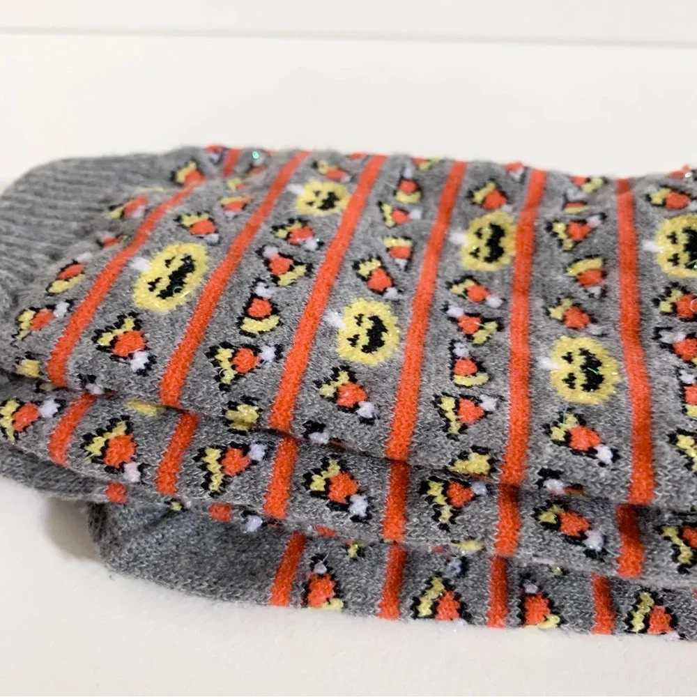 Vintage Halloween glitter socks candy corn and Jack o lanterns
